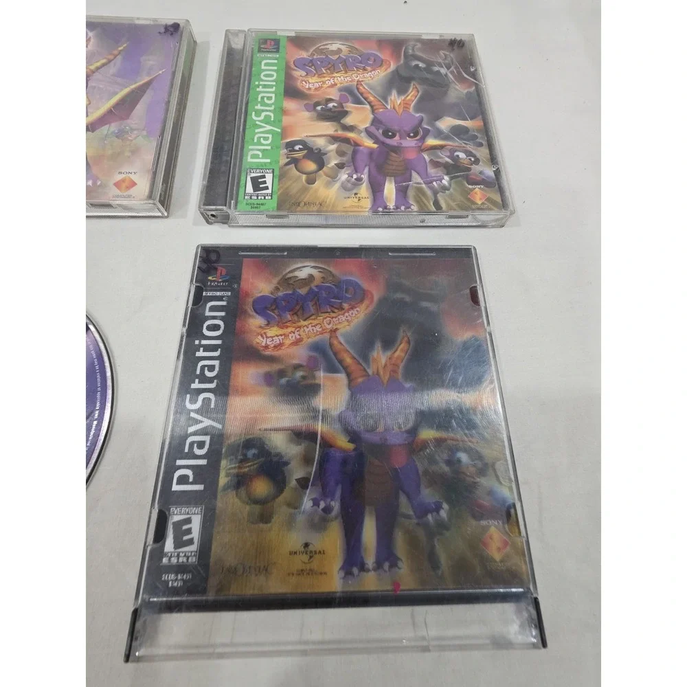 PS1 Lot of 4 Spyro the Dragon, Year of the Dragon Holo Cover Enter The Dragonfly
